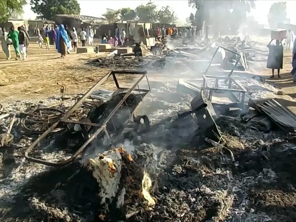 One of the sites of Boko Haram attack in Nigeria